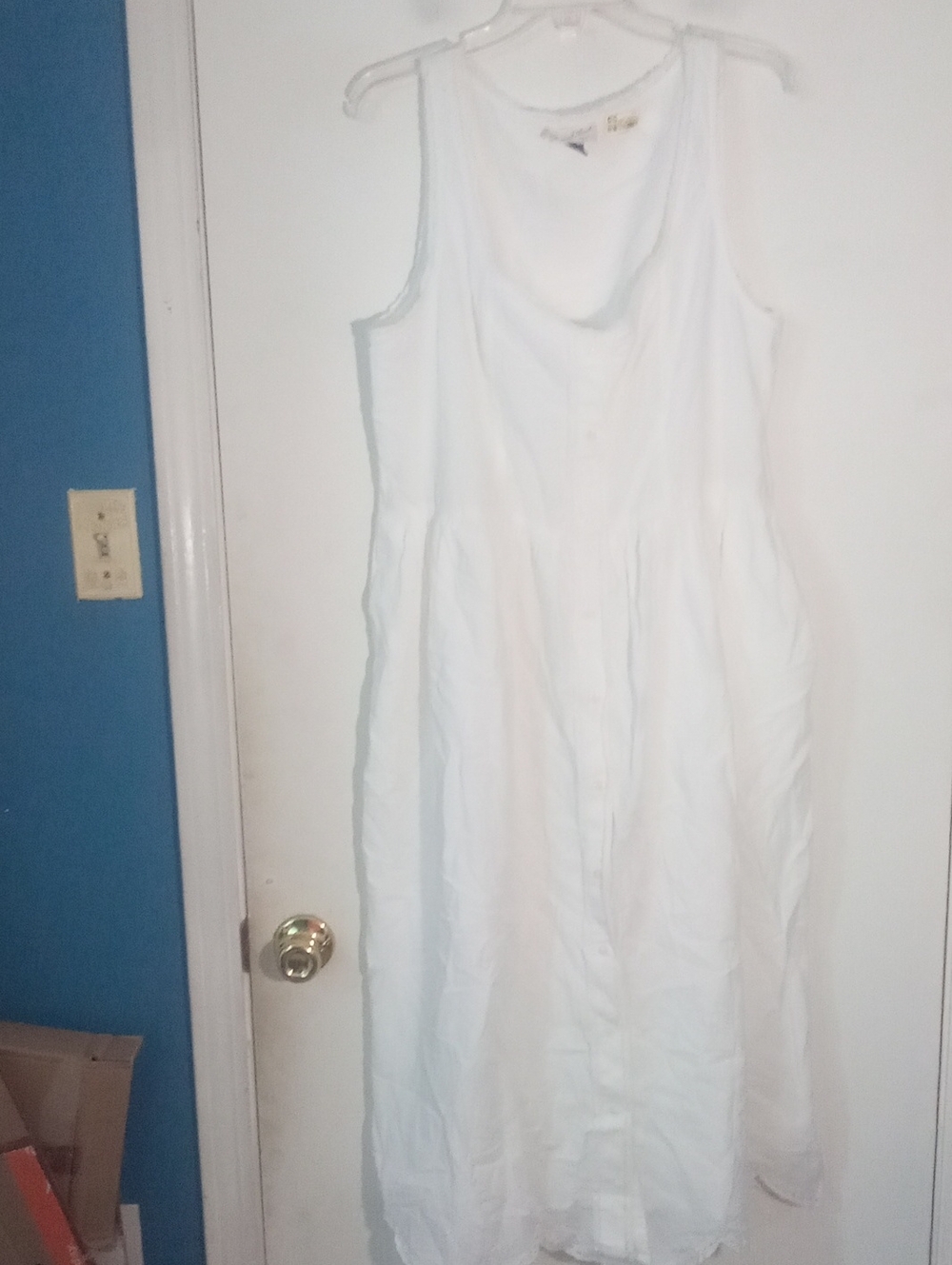 * Universal Thread White Sleeveless Cotton Midi Dress XL NWT $40 Button Up